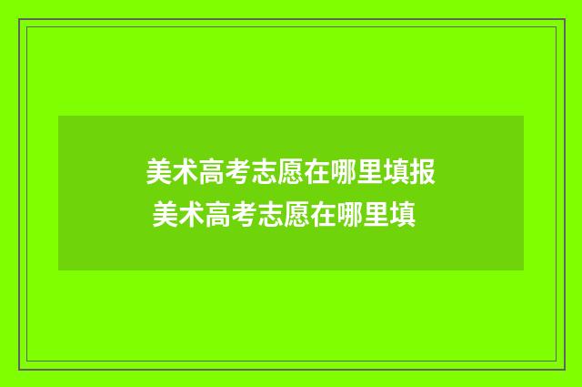 美术高考志愿在哪里填报 美术高考志愿在哪里填