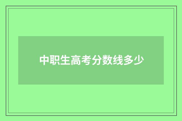 中职生高考分数线多少