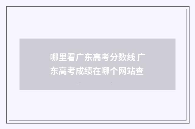 哪里看广东高考分数线 广东高考成绩在哪个网站查