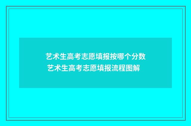 艺术生高考志愿填报按哪个分数 艺术生高考志愿填报流程图解