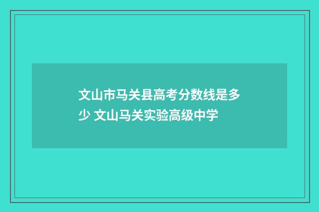 文山市马关县高考分数线是多少 文山马关实验高级中学