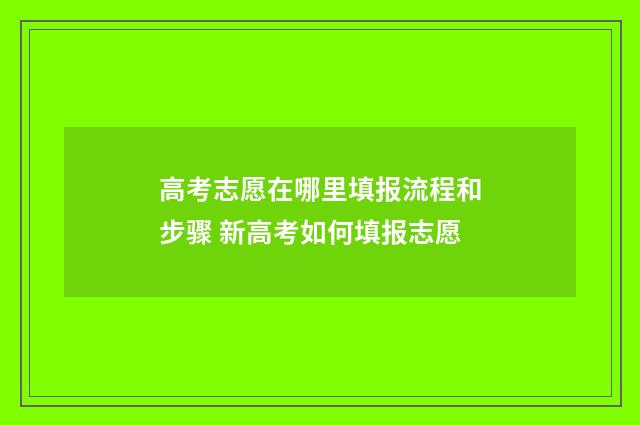 高考志愿在哪里填报流程和步骤 新高考如何填报志愿