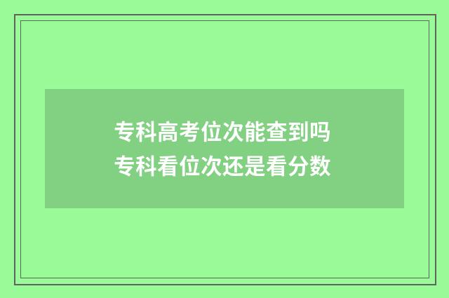 专科高考位次能查到吗 专科看位次还是看分数