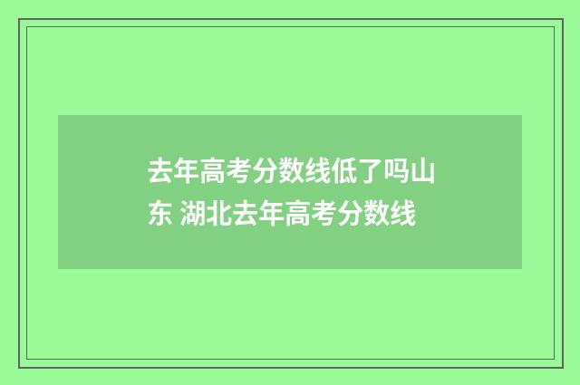 去年高考分数线低了吗山东 湖北去年高考分数线