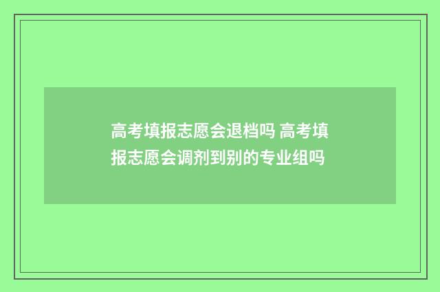 高考填报志愿会退档吗 高考填报志愿会调剂到别的专业组吗