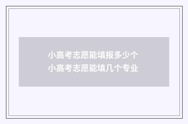 小高考志愿能填报多少个 小高考志愿能填几个专业