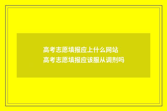 高考志愿填报应上什么网站 高考志愿填报应该服从调剂吗