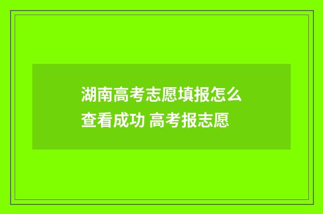 湖南高考志愿填报怎么查看成功 高考报志愿
