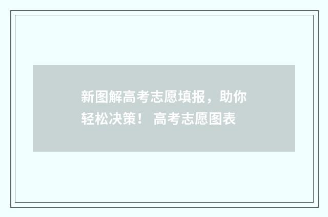 新图解高考志愿填报，助你轻松决策！ 高考志愿图表