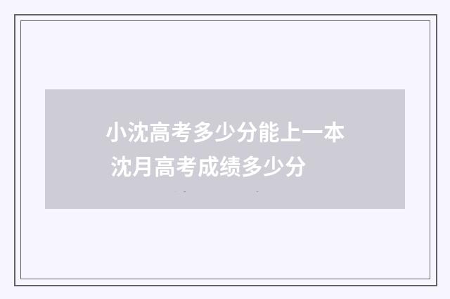 小沈高考多少分能上一本 沈月高考成绩多少分