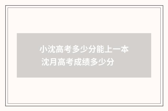 小沈高考多少分能上一本 沈月高考成绩多少分