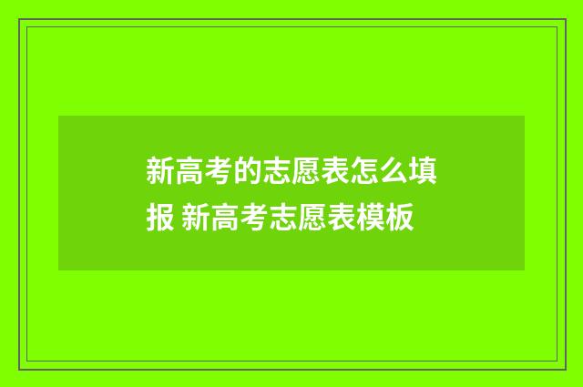 新高考的志愿表怎么填报 新高考志愿表模板