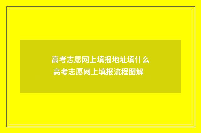 高考志愿网上填报地址填什么 高考志愿网上填报流程图解