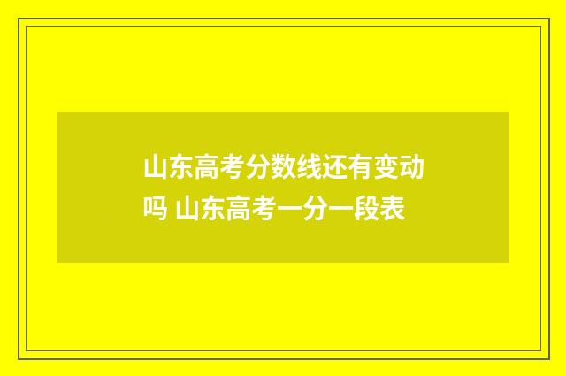 山东高考分数线还有变动吗 山东高考一分一段表