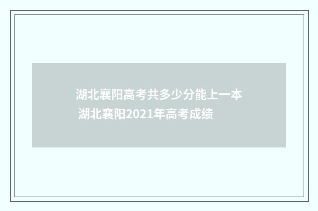 湖北襄阳高考共多少分能上一本 湖北襄阳2021年高考成绩