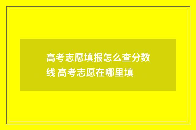高考志愿填报怎么查分数线 高考志愿在哪里填