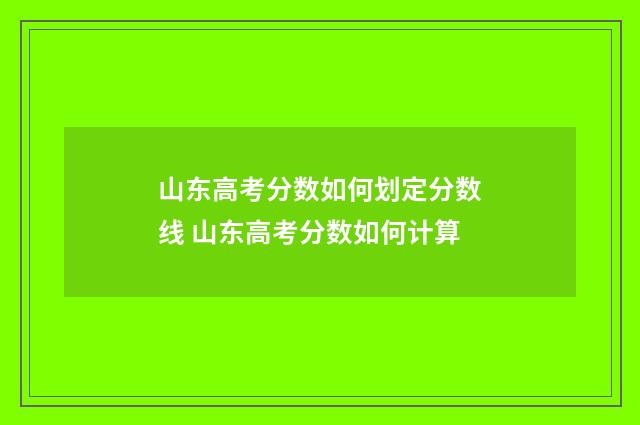 山东高考分数如何划定分数线 山东高考分数如何计算