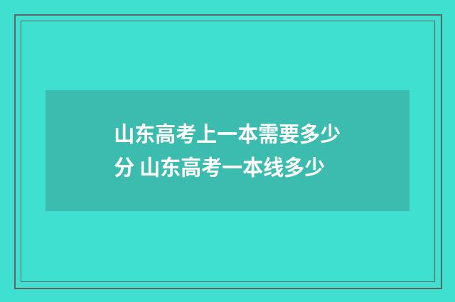 山东高考上一本需要多少分 山东高考一本线多少