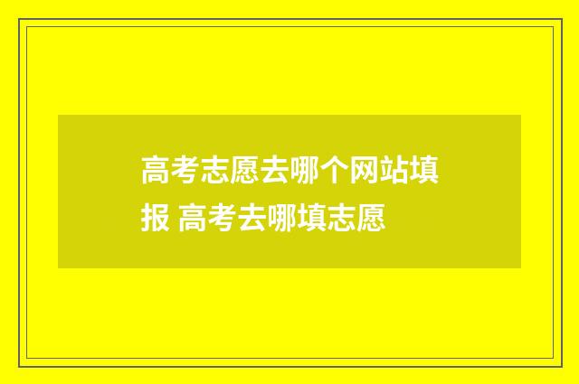 高考志愿去哪个网站填报 高考去哪填志愿