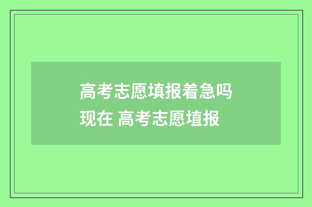 高考志愿填报着急吗现在 高考志愿埴报