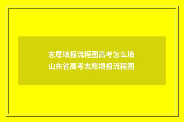 志愿填报流程图高考怎么填 山东省高考志愿填报流程图