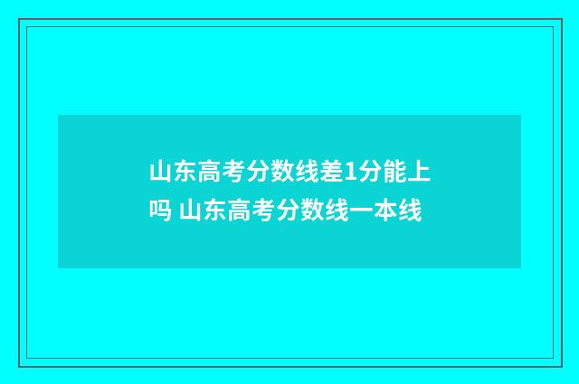 山东高考分数线差1分能上吗 山东高考分数线一本线