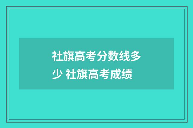 社旗高考分数线多少 社旗高考成绩
