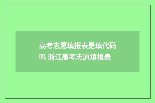 高考志愿填报表是填代码吗 浙江高考志愿填报表