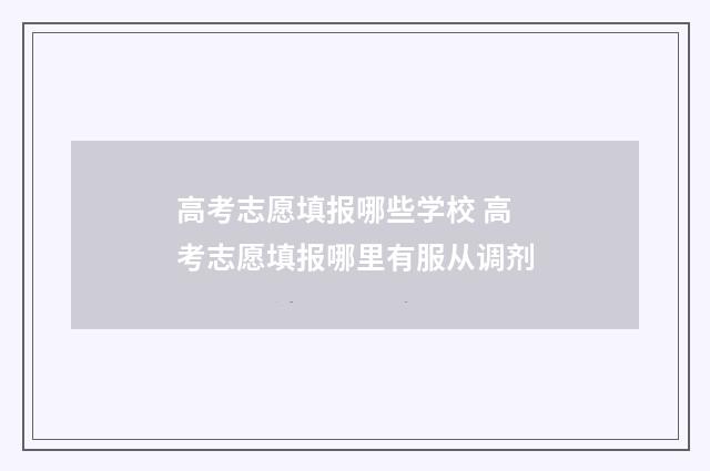 高考志愿填报哪些学校 高考志愿填报哪里有服从调剂