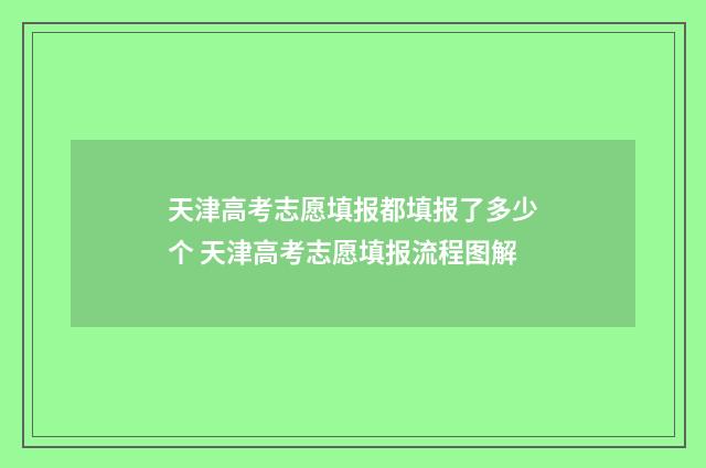 天津高考志愿填报都填报了多少个 天津高考志愿填报流程图解