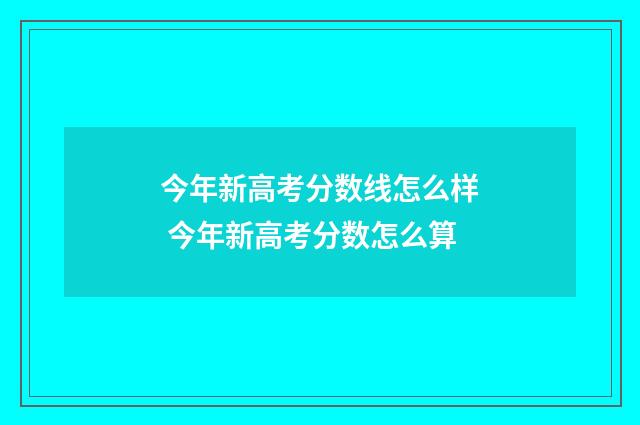 今年新高考分数线怎么样 今年新高考分数怎么算