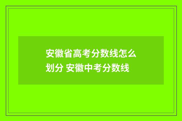 安徽省高考分数线怎么划分 安徽中考分数线