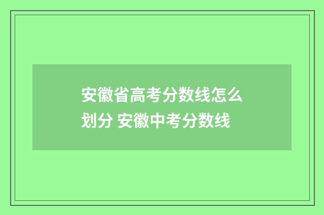 安徽省高考分数线怎么划分 安徽中考分数线