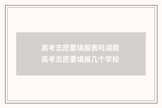 高考志愿要填报表吗湖南 高考志愿要填报几个学校