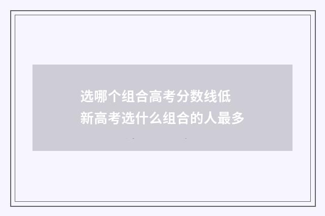 选哪个组合高考分数线低 新高考选什么组合的人最多
