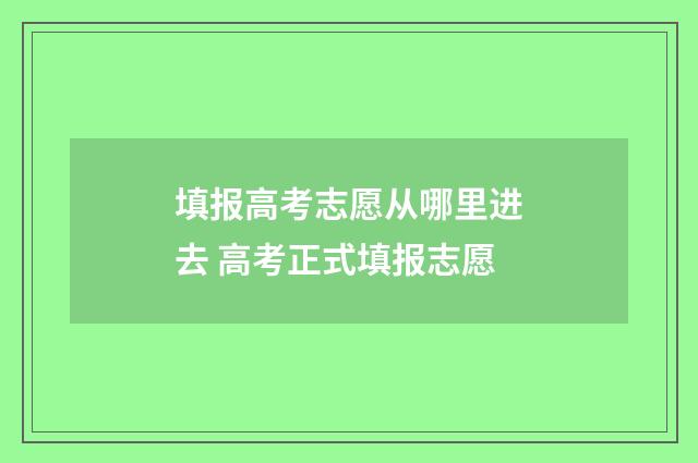 填报高考志愿从哪里进去 高考正式填报志愿