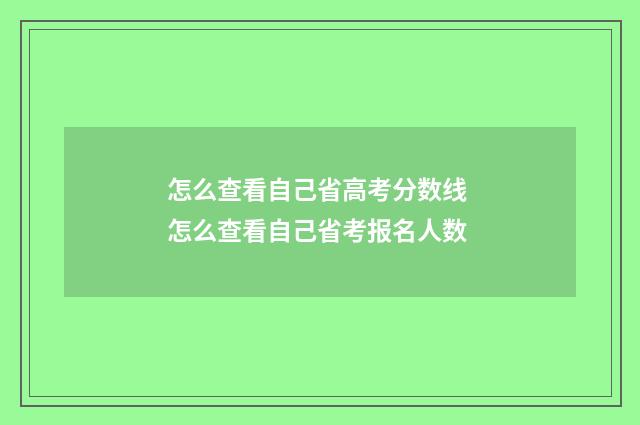 怎么查看自己省高考分数线 怎么查看自己省考报名人数