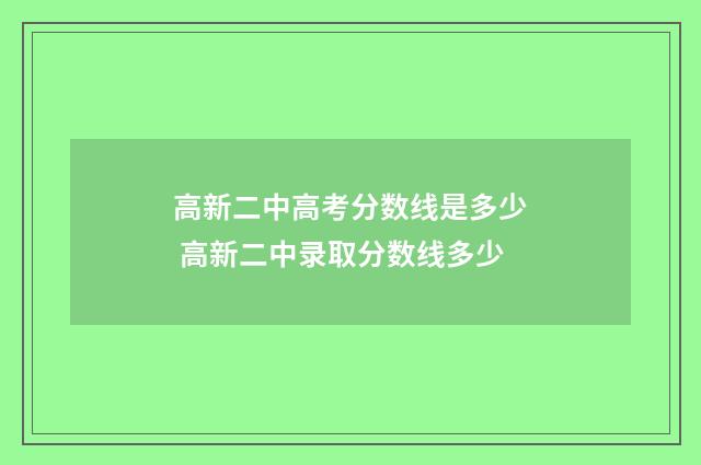 高新二中高考分数线是多少 高新二中录取分数线多少