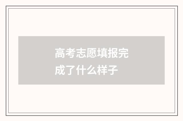 高考志愿填报完成了什么样子