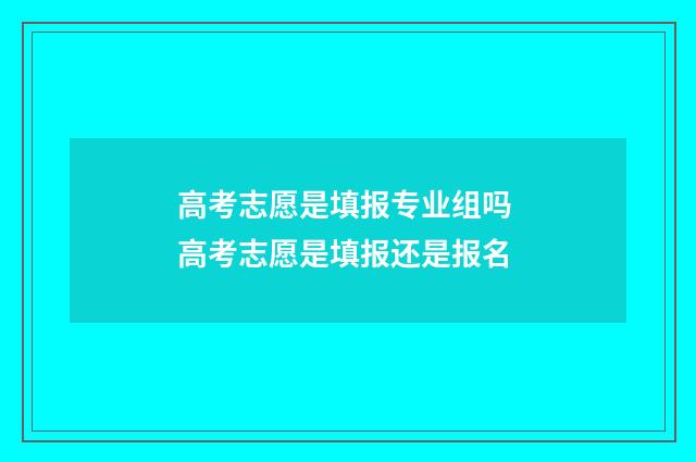高考志愿是填报专业组吗 高考志愿是填报还是报名