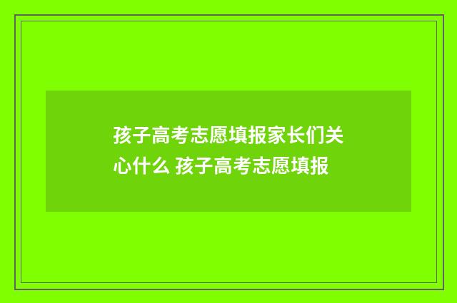 孩子高考志愿填报家长们关心什么 孩子高考志愿填报