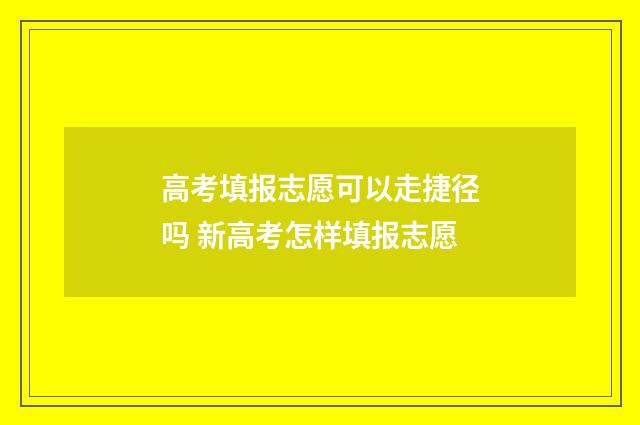 高考填报志愿可以走捷径吗 新高考怎样填报志愿