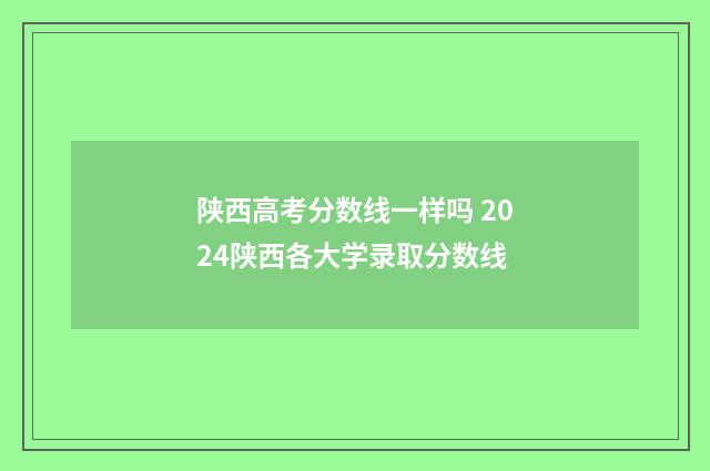 陕西高考分数线一样吗 2024陕西各大学录取分数线