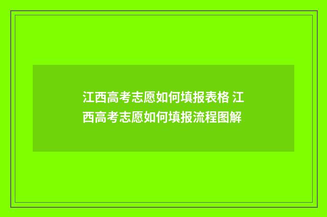 江西高考志愿如何填报表格 江西高考志愿如何填报流程图解