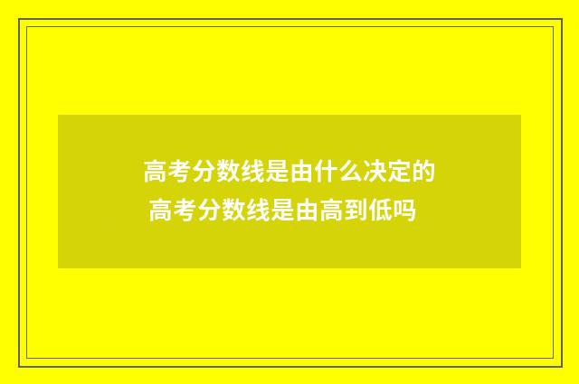 高考分数线是由什么决定的 高考分数线是由高到低吗