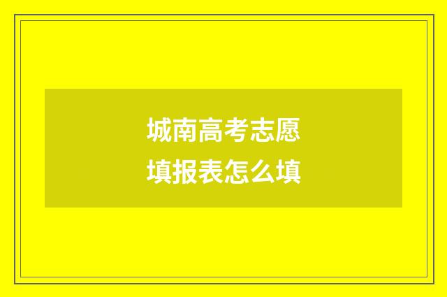 城南高考志愿填报表怎么填