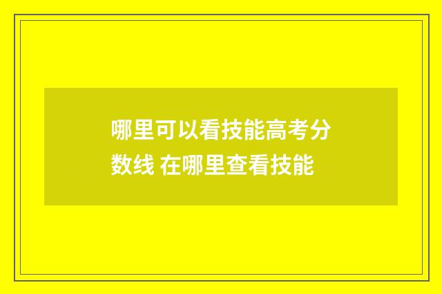 哪里可以看技能高考分数线 在哪里查看技能