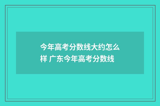 今年高考分数线大约怎么样 广东今年高考分数线