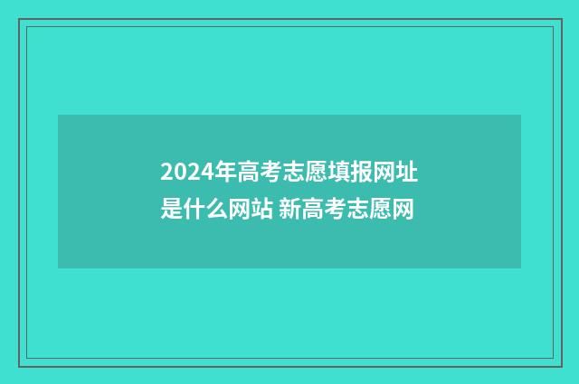 2024年高考志愿填报网址是什么网站 新高考志愿网