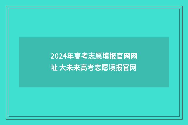 2024年高考志愿填报官网网址 大未来高考志愿填报官网